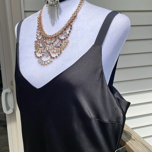 Gorgeous Black Satin Gown by Express - Picture 5 of 17